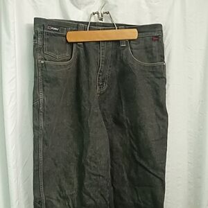 FUBU Men's Dark Gray Relaxed Jeans